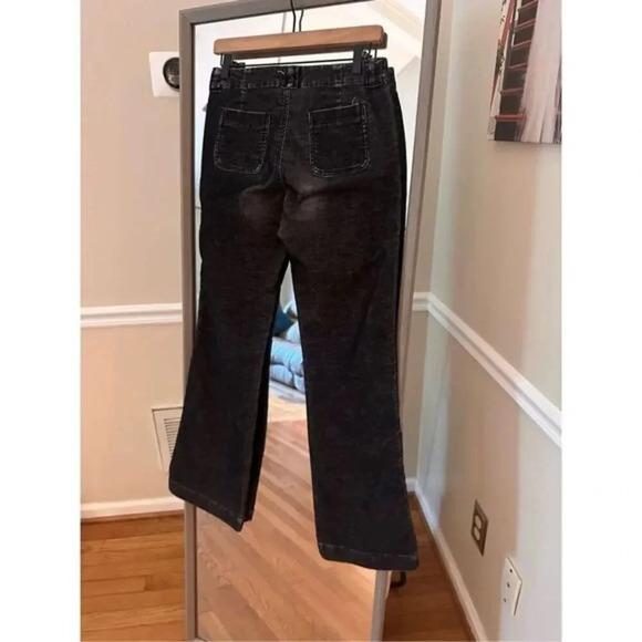 Express Low Waisted Washed Black Flare Jeans Juniors 3/4 Trending - Picture 5 of 5